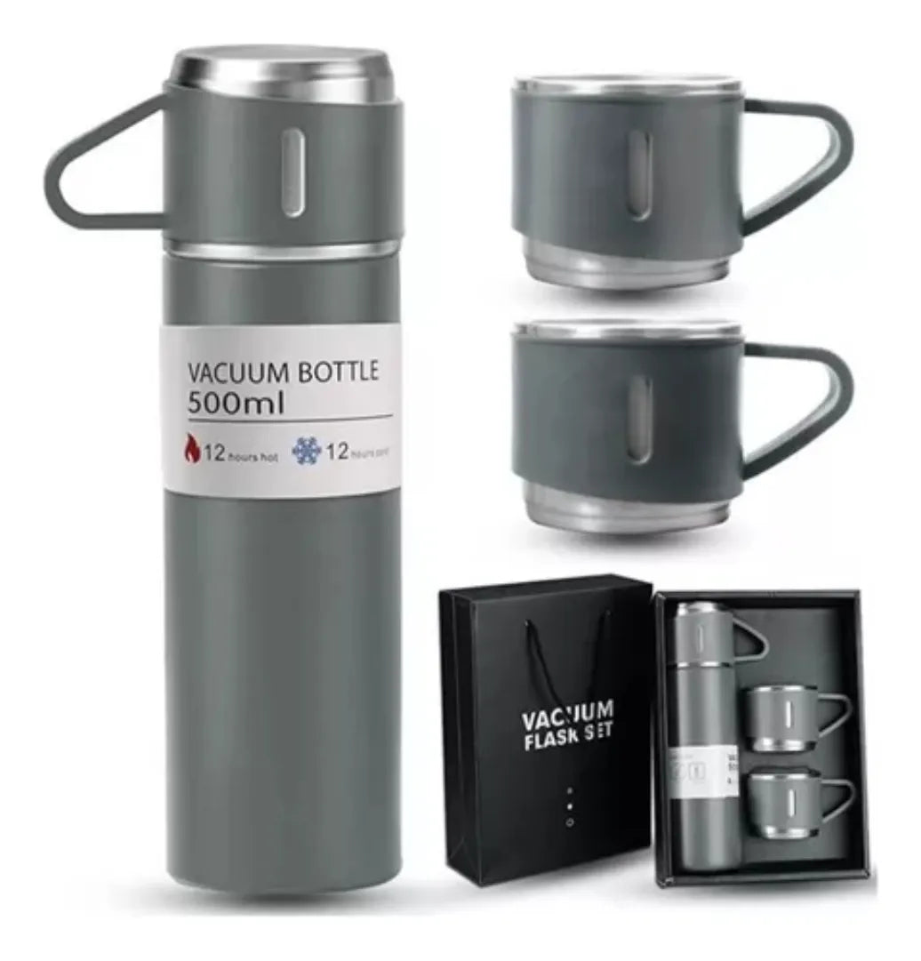 Termo De Acero Inoxidable Set De 3 Tazas