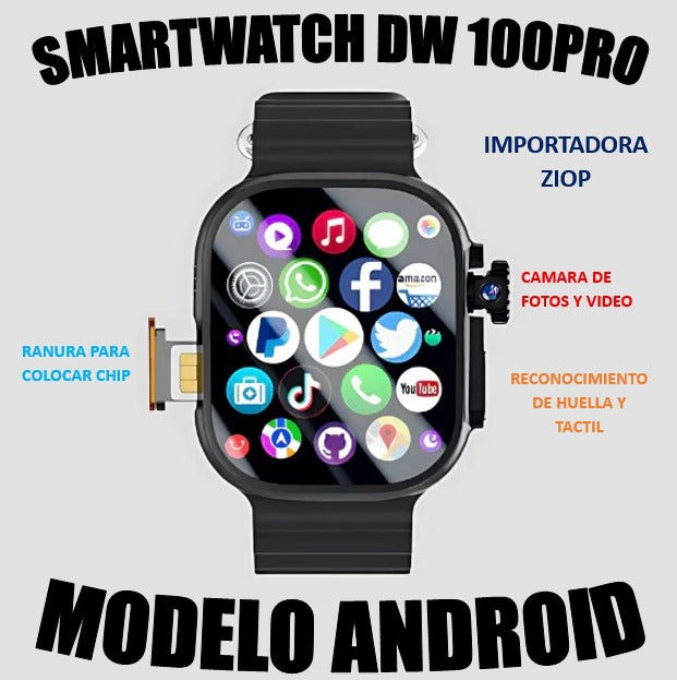 Smartwatch DW100 PRO PLUS con Huella Digital