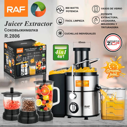 EXTRACTOR DE JUGOS RAF R 2806 Multifuncional 4 En 1