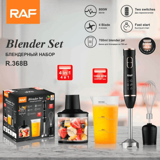 LICUADORA DE INMERSION 4 EN 1 RAF R 368B 800W