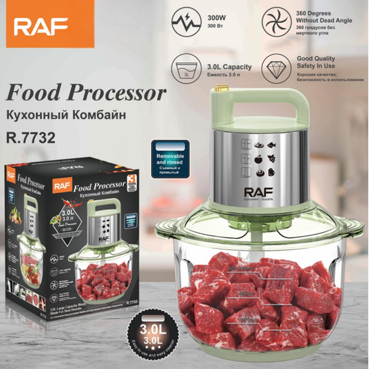 Procesador de Alimentos con Bowl de Vidrio RAF 3.0L R 7732 – 300W
