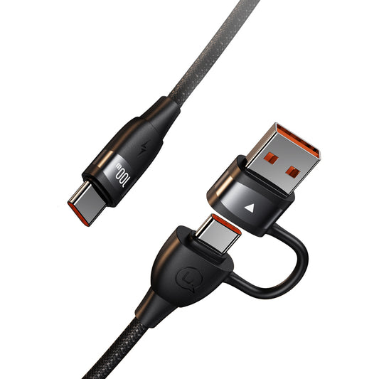 Cable USAMS US-SJ654 100W | Tipo-C a Tipo-C + USB-A