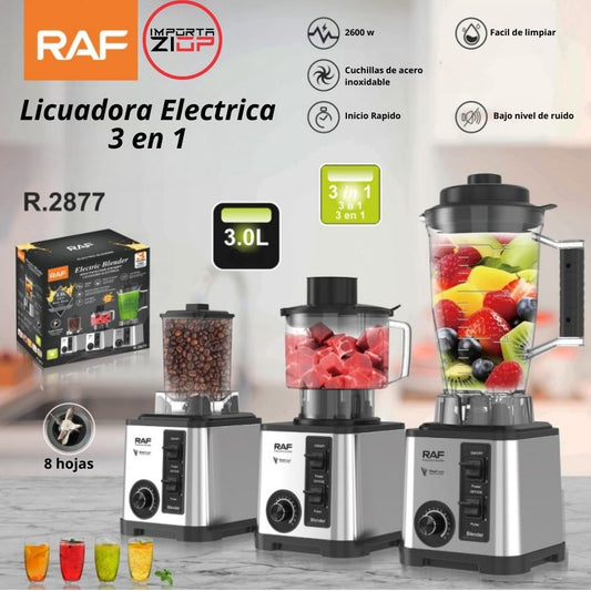 LICUADORA ELECTRICA 3 EN 1 RAF R 2877