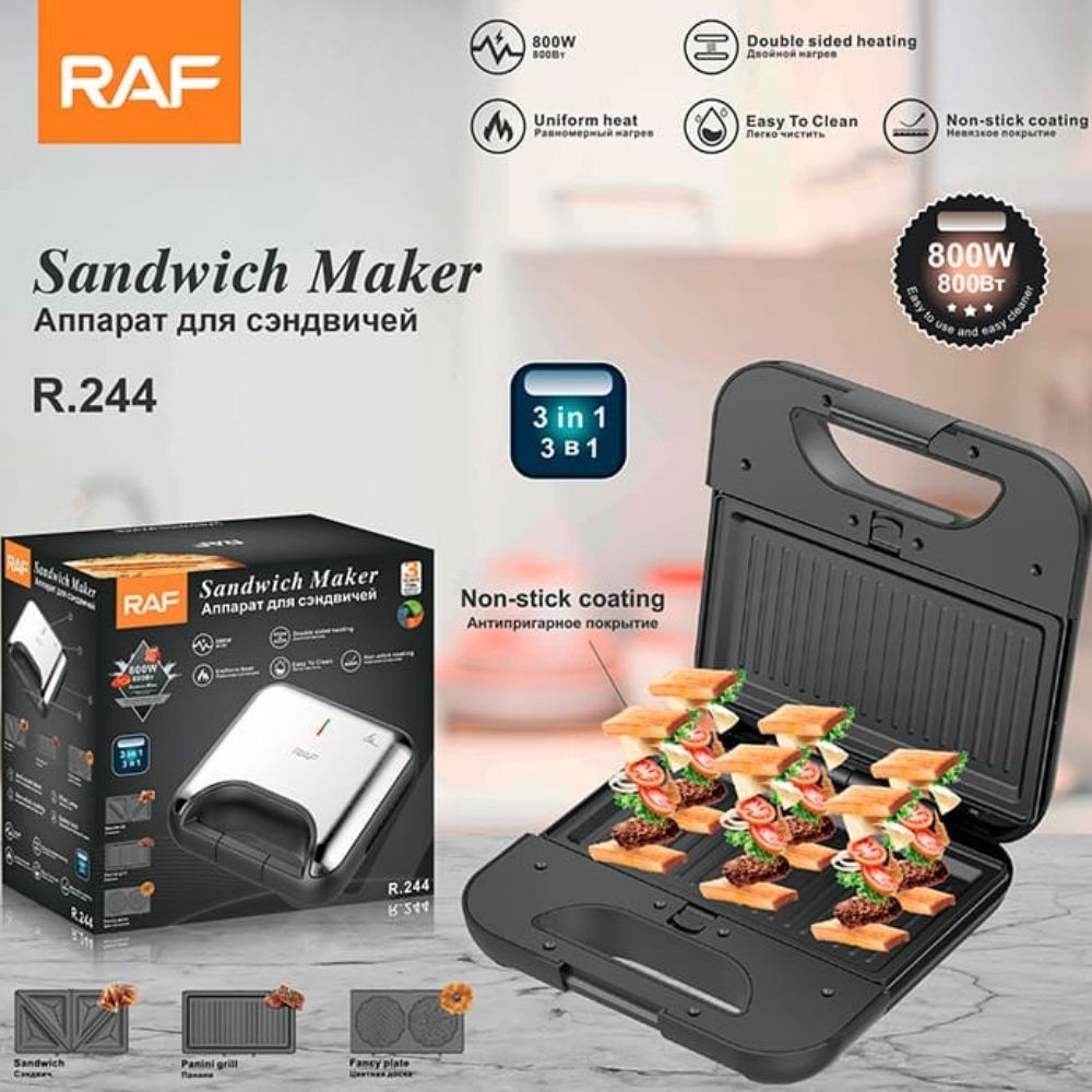 Waflera Sandwichera 3 en 1 RAF R 244 800W