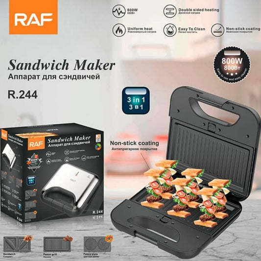 Waflera Sandwichera 3 en 1 RAF R 244 800W